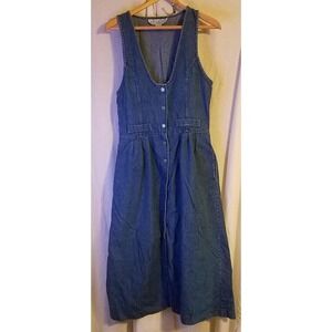 Vintage All Week Long Denim button down size 10 80s/90s Dress  Pockets